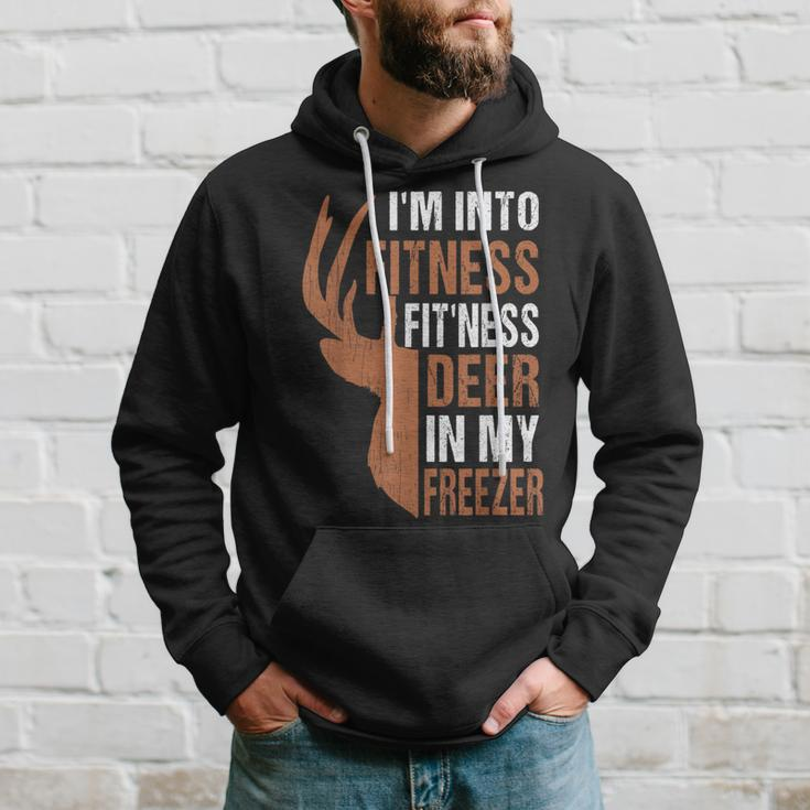 Hunting- I'm Into Fitness Deer Freezer Hunter Dad Hoodie Gifts for Him
