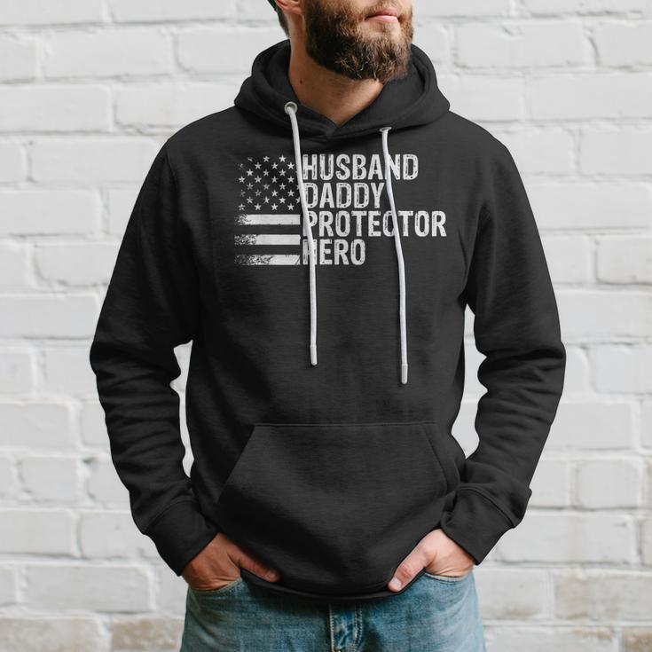 Husband Daddy Protector Hero Fathers Day Gift Hoodie Gifts for Him