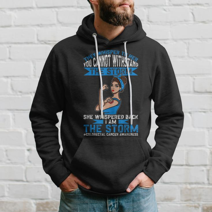 I Am The Storm Colorectal Cancer Awareness Hoodie Gifts for Him