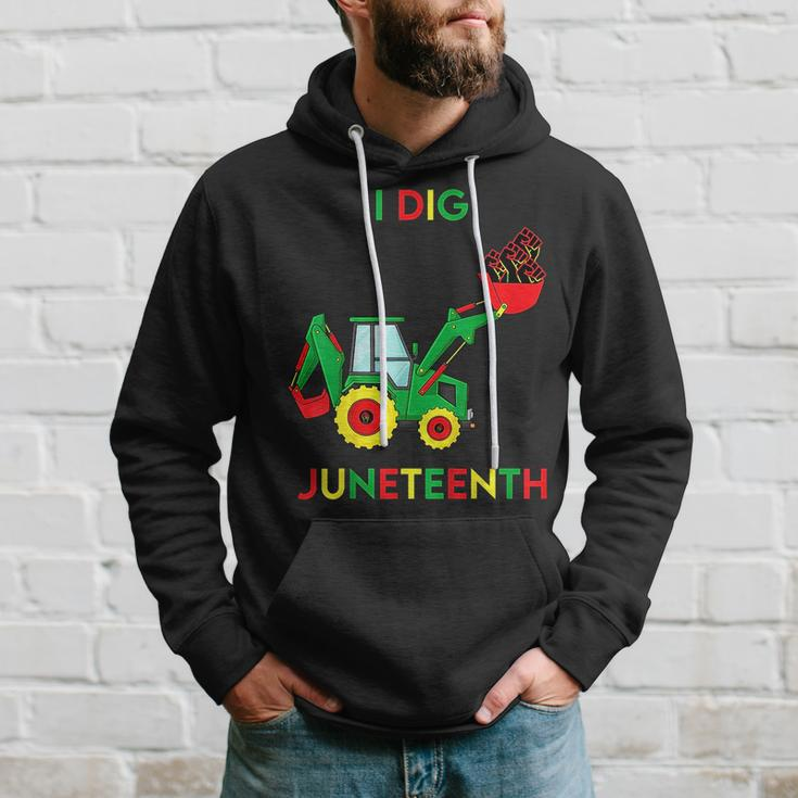 I Dig Junenth Fists Tractor Funny Toddler Boys Hoodie Gifts for Him
