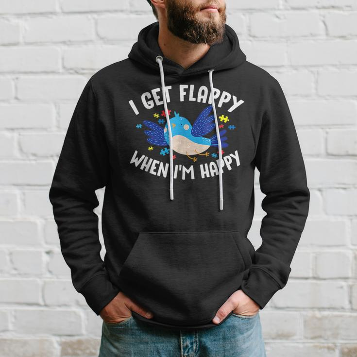 I Get Flappy When Im Happy Autism Awareness Day Autism Funny Gifts Hoodie Gifts for Him