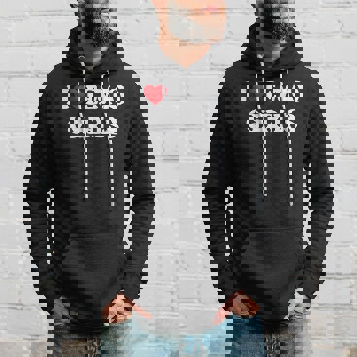 I Heart Emo Girls Funny Quote Red Heart Emo Girl Style Hoodie Gifts for Him
