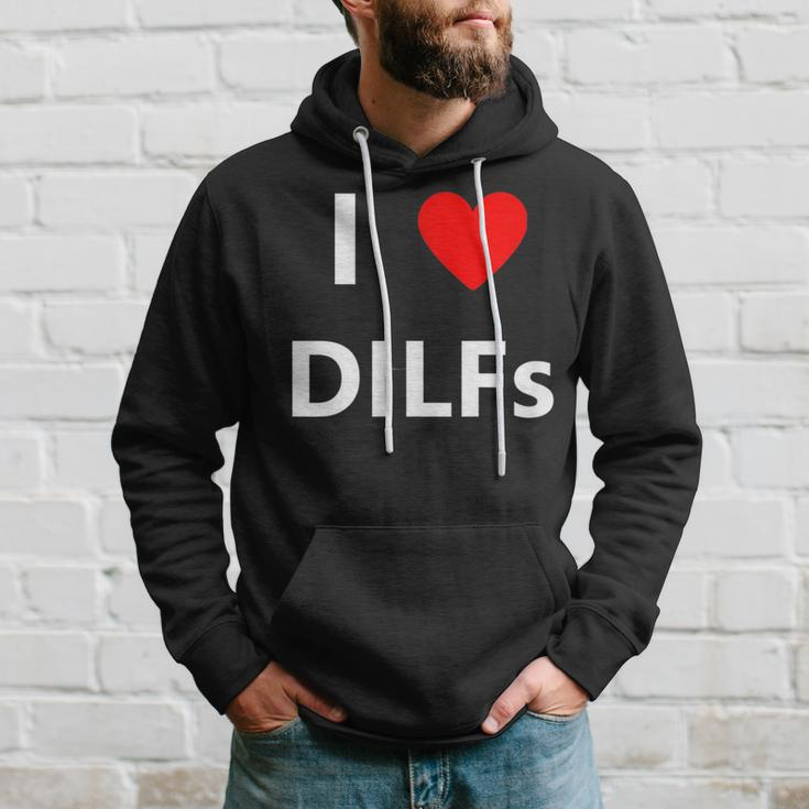 I Heart Love Dilfs Funny Adult Sex Lover Hot Dad Hunter Gift Hoodie Gifts for Him