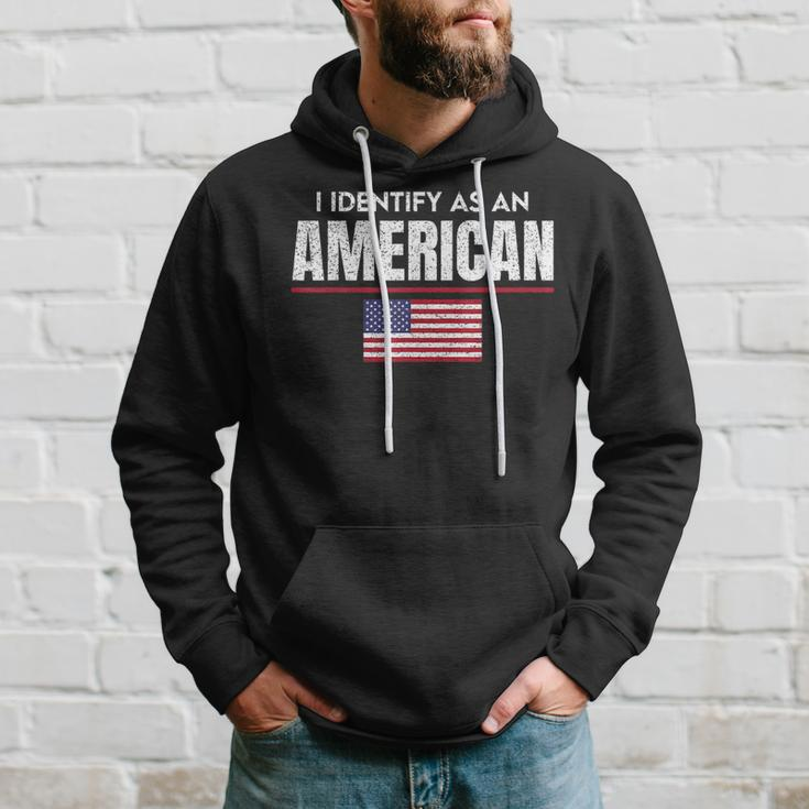 I Identify As An American No Identity Politics Usa Flag Usa Funny Gifts Hoodie Gifts for Him