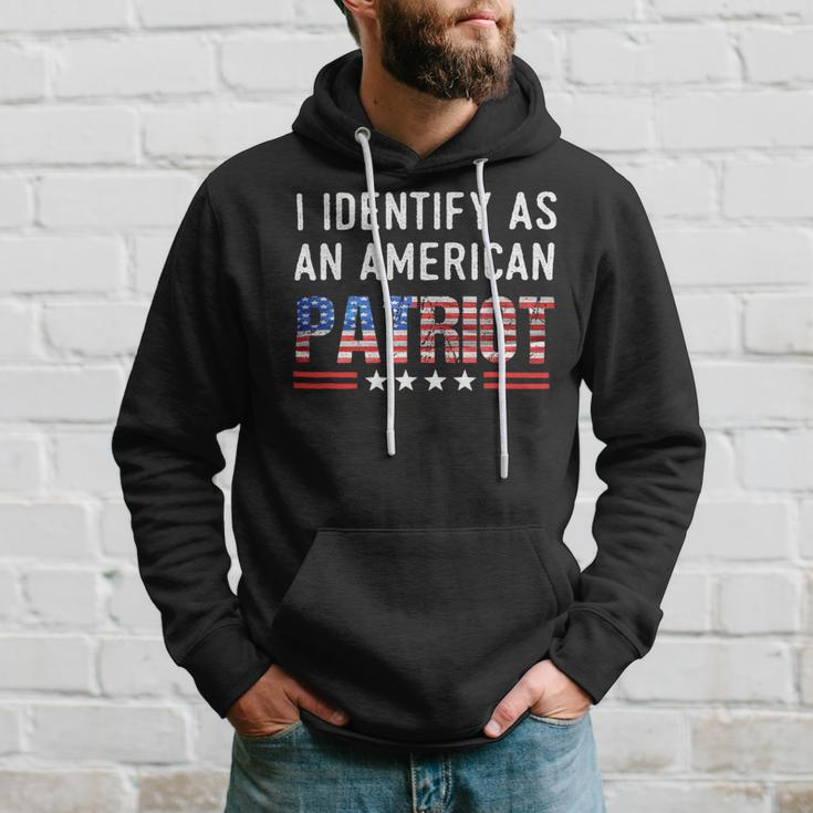 I Identify As An American Patriot Veterans Patriotism Hoodie Gifts for Him