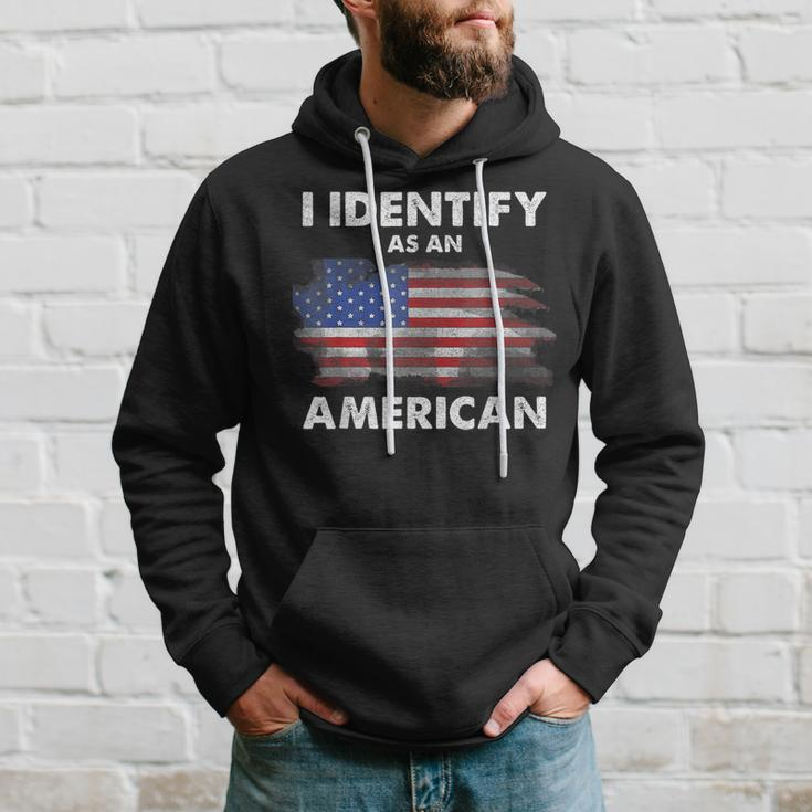 I Identify As An American Politics Us Flag Proud American Hoodie Gifts for Him