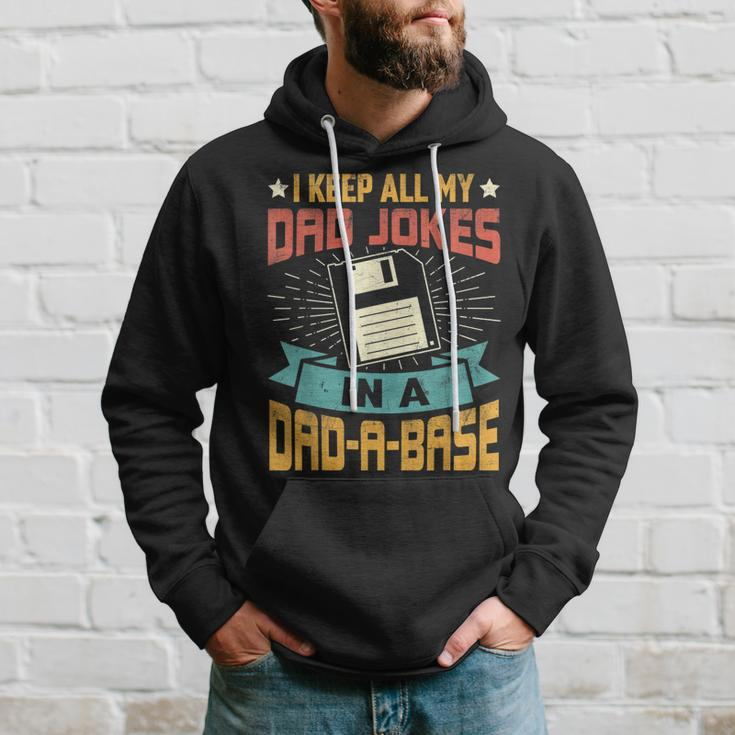 I Keep All My Dad Jokes In A Dadabase Vintage Father Dad Hoodie Gifts for Him