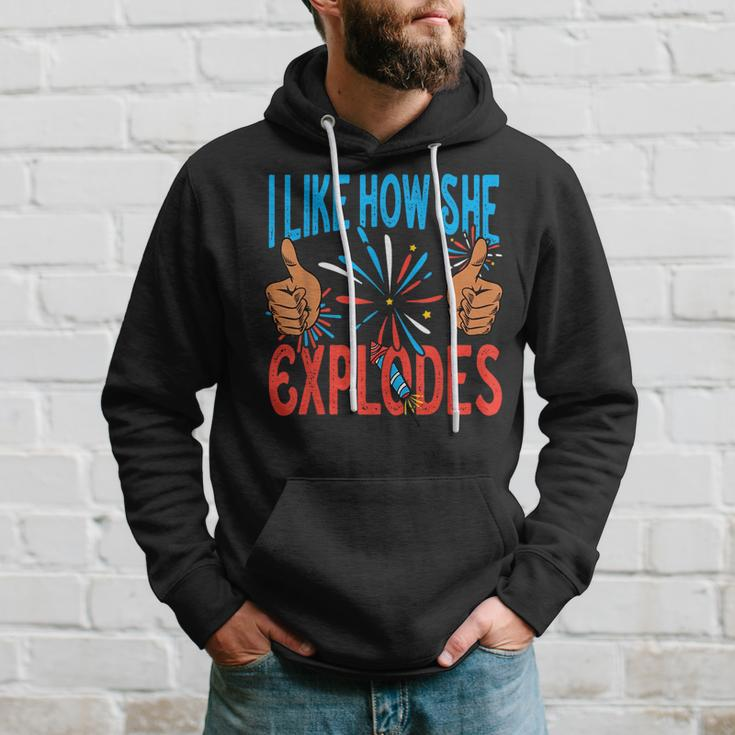 I Like How He Bangs Fireworks Funny 4Th Of July Couple Hoodie Gifts for Him