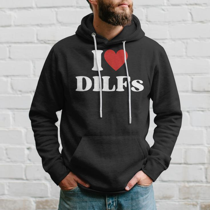 I Love Dilfs Red Heart Hoodie Gifts for Him