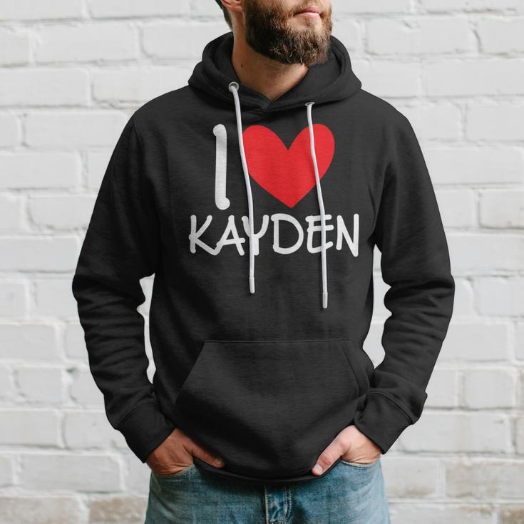 I Love Kayden Name Personalized Men Guy Bff Friend Heart Hoodie Gifts for Him