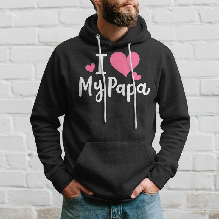 I Love My Papa Awesome Heart Dad Fathers Day Cool Kids Hoodie Gifts for Him