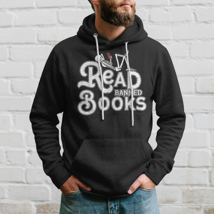 I Read Banned Books Reading Bookworm Hoodie Gifts for Him