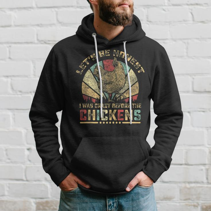 I Was Crazy Before The Chickens Funny Chicken Lover Farm Farm Funny Gifts Hoodie Gifts for Him