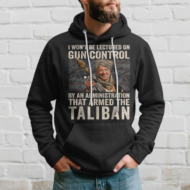 I Wont Be Lectured On Gun Control Funny Biden Taliban Gun Funny Gifts Hoodie Gifts for Him