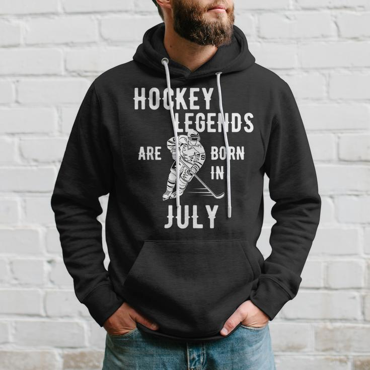 Ice Hockey Legends Are Born In July Birthday Hockey Funny Gifts Hoodie Gifts for Him