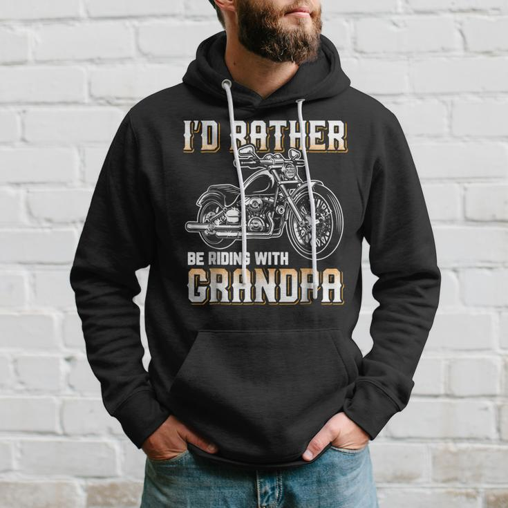 Id Rather Be Riding With Grandpa Biker Hoodie Gifts for Him