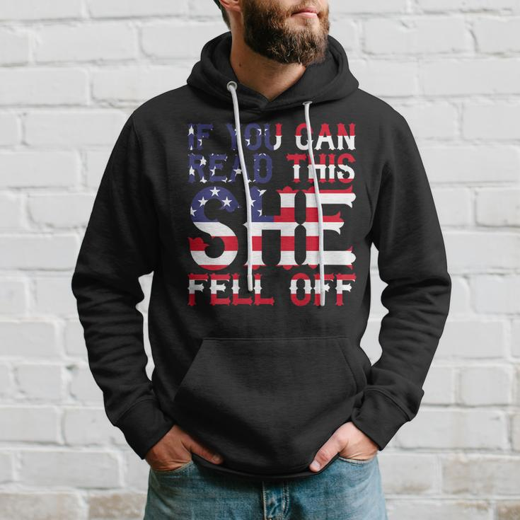 If You Can Read This She Fell Off Funny Motorcycle Gift For Mens Hoodie Gifts for Him