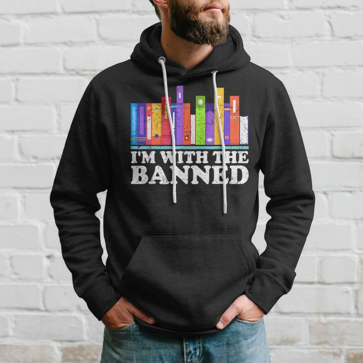 I'm With The Banned Books I Read Banned Books Lovers Library Hoodie Gifts for Him