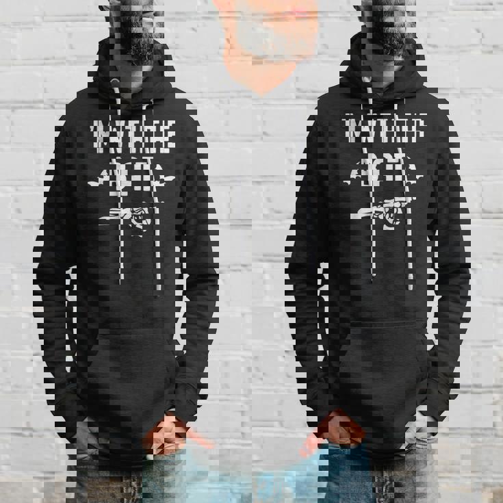I'm With The Bat Skeleton Halloween Matching Couple Hoodie Gifts for Him