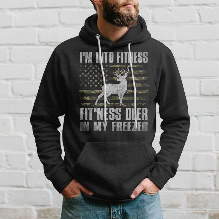 I'm Into Fitness Fit'ness Deer In My Freezer Hunting Hunter Hoodie Gifts for Him