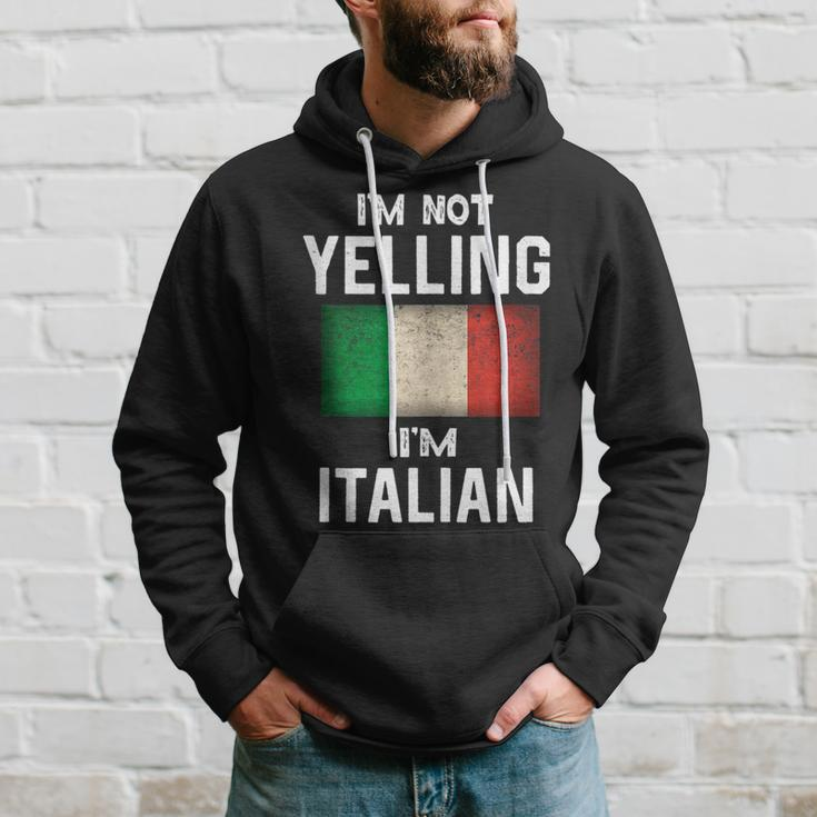 Im Not Yelling Im Italian Funny Italy Flag Hoodie Gifts for Him