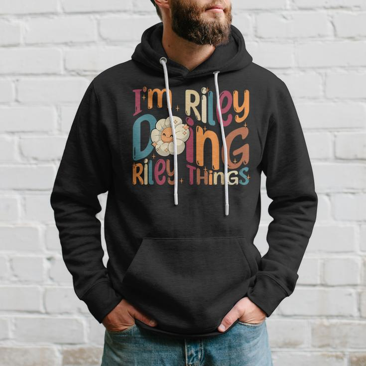 Im Riley Doing Riley Things Funny Groovy Retro Riley Hoodie Gifts for Him