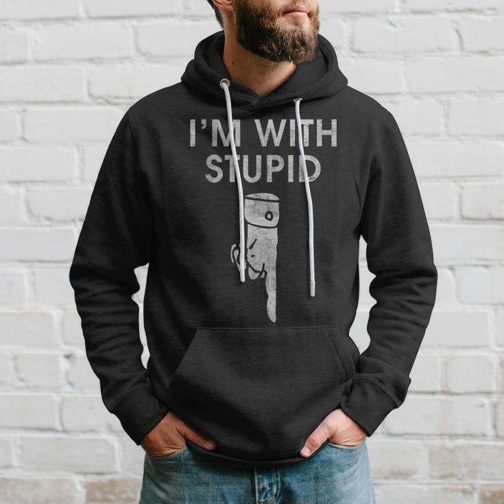 Im With Stupid Down Arrow Offensive Funny Hoodie Gifts for Him