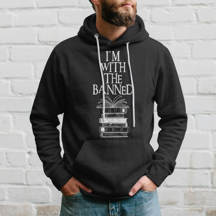 Im With The Banned Books I Read Banned Books Funny Hoodie Gifts for Him