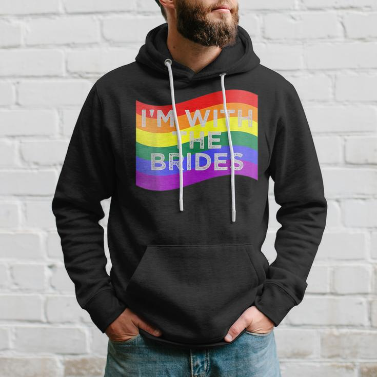 Im With The Brides Lesbian Gay Wedding Party Hoodie Gifts for Him