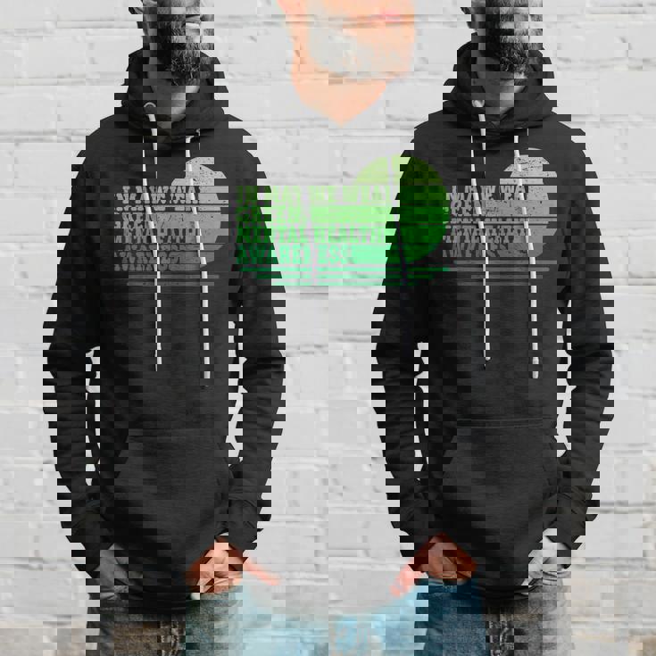 In May We Wear Green Mental Health Awarenes Retro Vintage Hoodie Gifts for Him