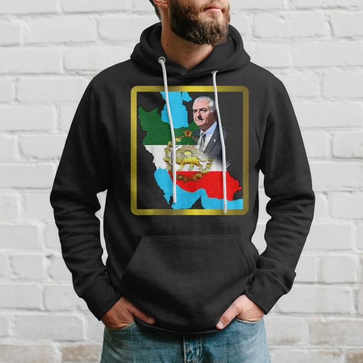 Iran's Flag With A Golden Lion And Sun With King Pahlavi Hoodie Gifts for Him