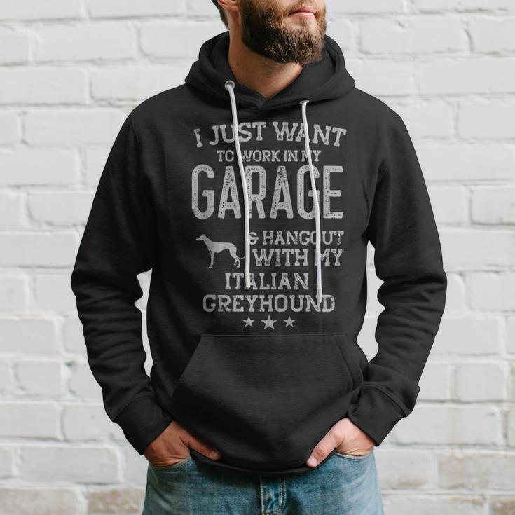 Italian Greyhound Dad Car Garage Hangout Men Hoodie Gifts for Him