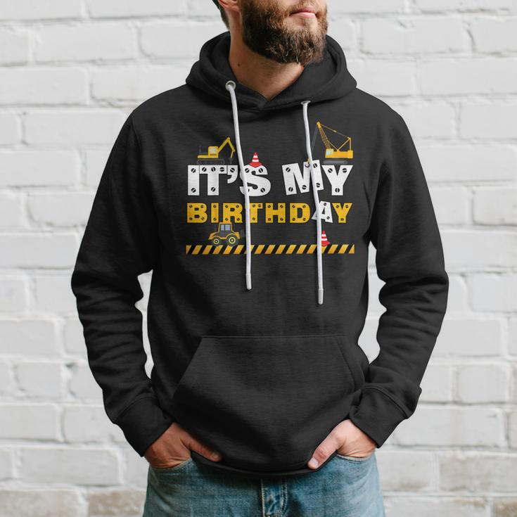 Its My Birthday Construction Family Birthday Party Hoodie Gifts for Him
