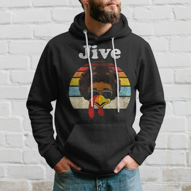 Jive Thanksgiving Turkey Day Face Vintage Retro Style Hoodie Gifts for Him