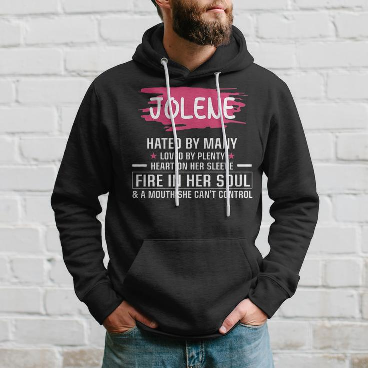 Jolene Name Gift Jolene Hated By Many Loved By Plenty Heart On Her Sleeve Hoodie Gifts for Him