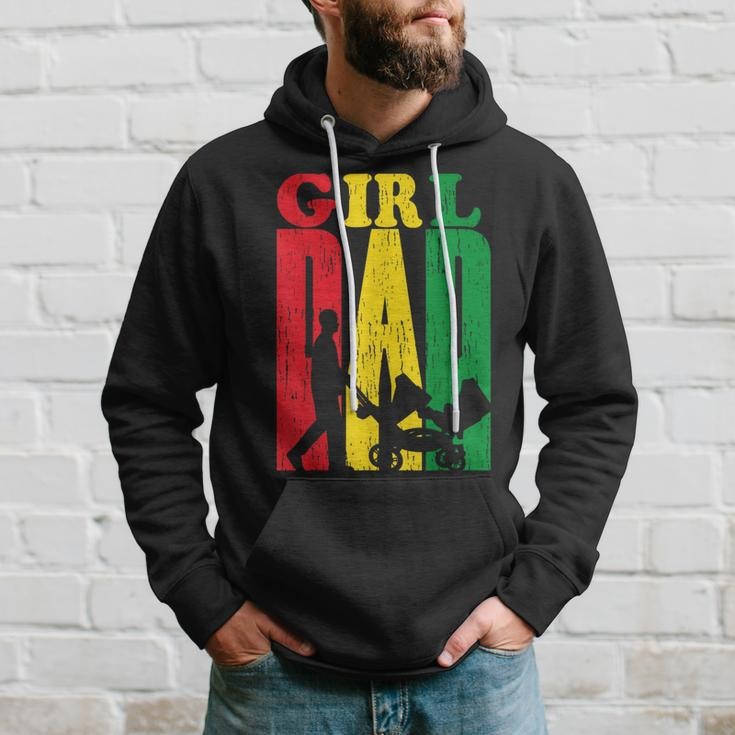 Junenth Black Afro Fathers Day Girl Dad Father Melanin Hoodie Gifts for Him