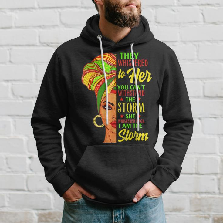 Junenth Black History African Woman Afro I Am The Storm Hoodie Gifts for Him
