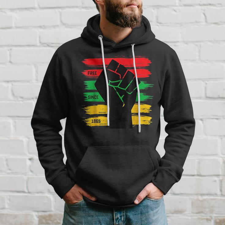 Junenth Free Since 1865 Black History Freedom Fist Hoodie Gifts for Him