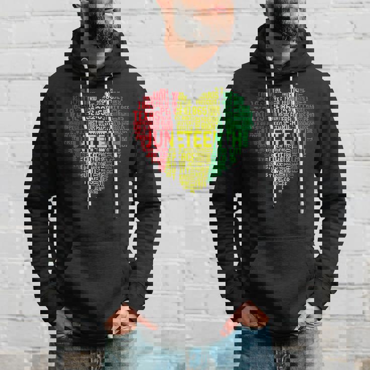 Junenth Heart Word Cloud Black Freedom Junenth Hoodie Gifts for Him