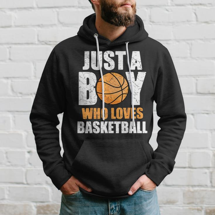 Just A Boy Who Loves Basketball Basketball Funny Gifts Hoodie Gifts for Him