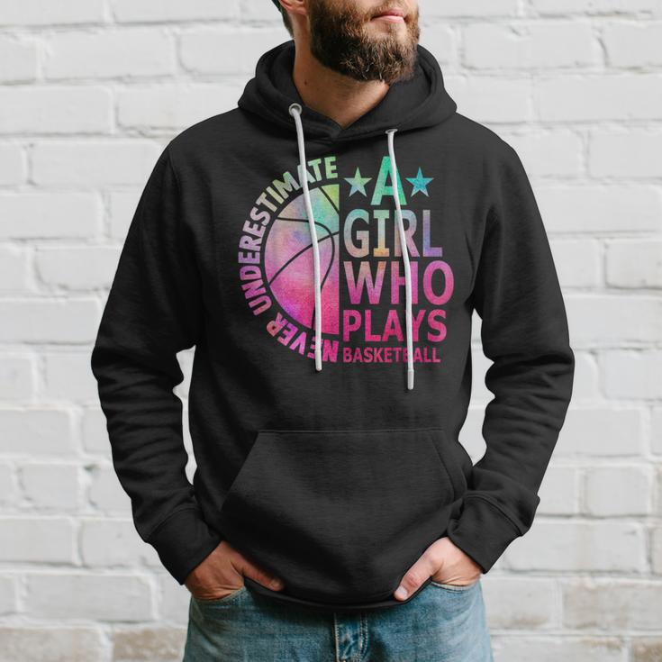 Just A Girl Who Loves Basketball Never Underestimate Bball Basketball Funny Gifts Hoodie Gifts for Him