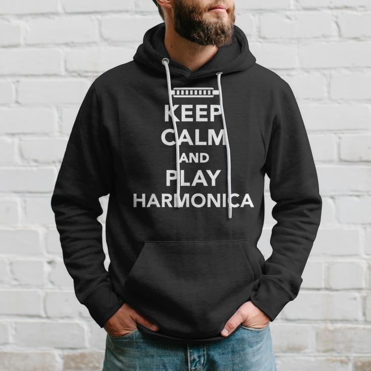 Keep Calm And Play Harmonica Hoodie Gifts for Him