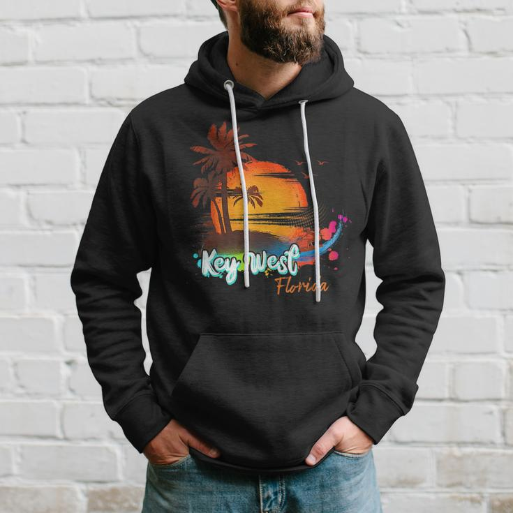 Key West Florida Beach Summer Vacation Palm Trees Sunset Men Florida Gifts & Merchandise Funny Gifts Hoodie Gifts for Him