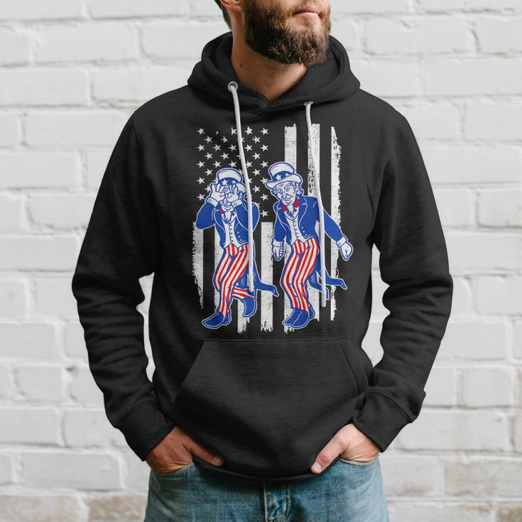 Kids Uncle Sam Griddy Dance 4Th Of July American Flag Hoodie Gifts for Him