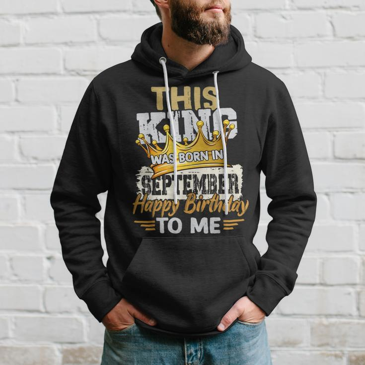 This King Was Born In September Birthday Hoodie Gifts for Him