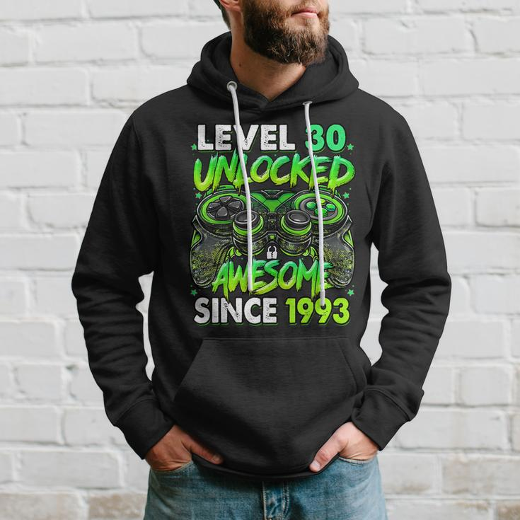 Level 30 Unlocked Awesome Since 1993 30Th Birthday Gaming Hoodie Gifts for Him