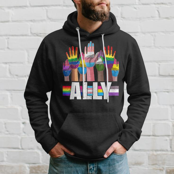 Lgbtq Ally For Gay Pride Month Transgender Flag Distressed Hoodie Gifts for Him