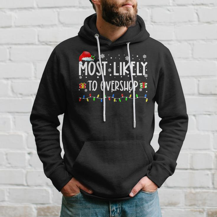Most Likely To Overshop Shopping Family Crew Christmas Hoodie Gifts for Him