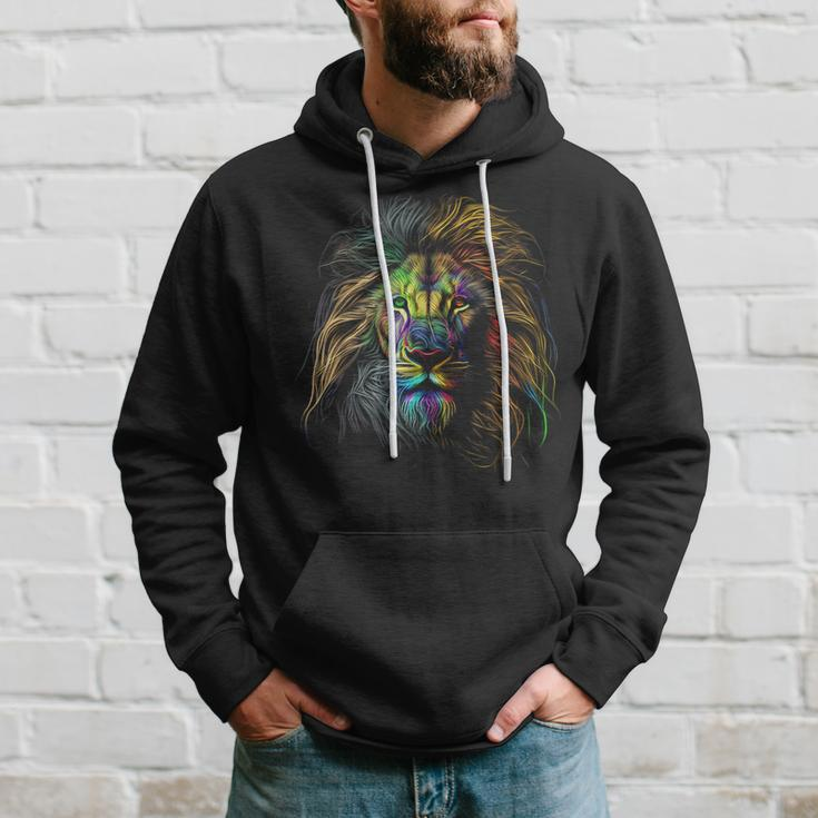 Lion Colorful Lions King Of Animals From Africa Hoodie Gifts for Him