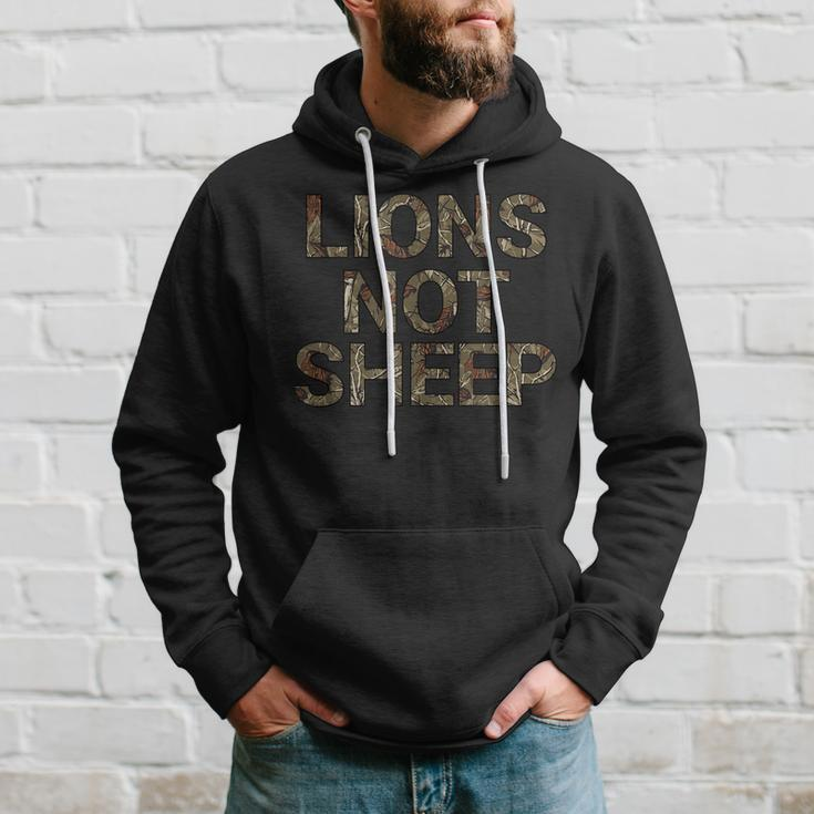 Lions Not Sheep Natural Brush Camo Graphic Hoodie Gifts for Him